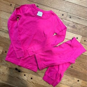 Hanna Andersson Hot Pink Kids Long John Pajamas 130cm